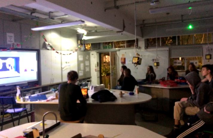 Students sitting in a classroom