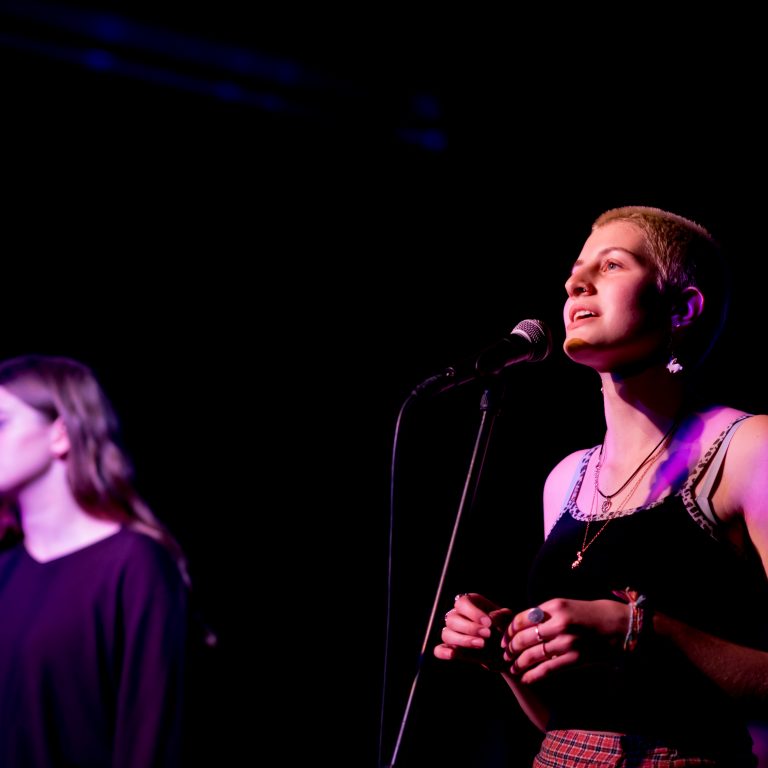 Students singing for school concert