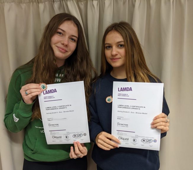 Students holding LAMDA results