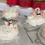 Christmas cakes with snowmen