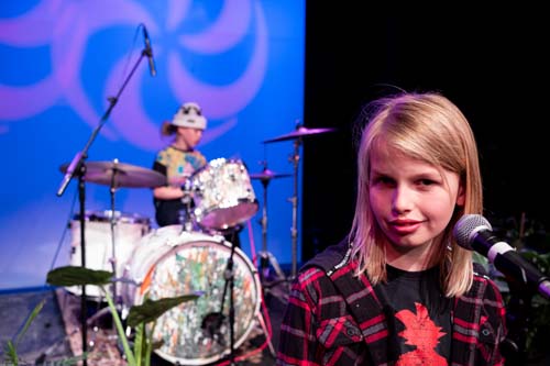 students playing music