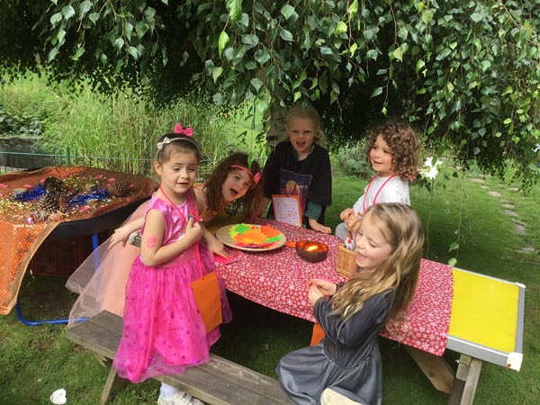 Students around a picnic table