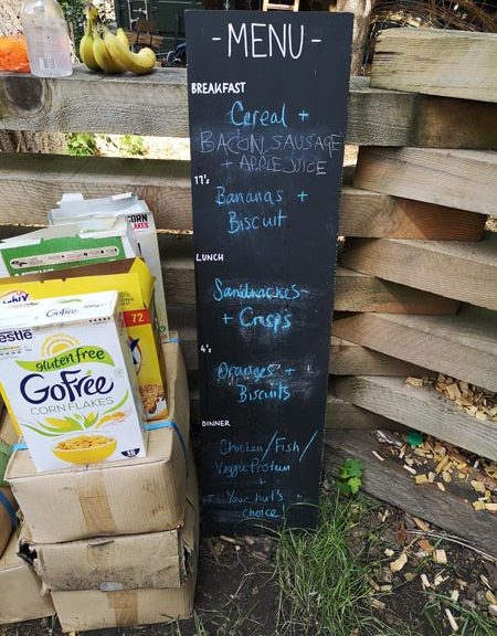 Menu on a blackboard