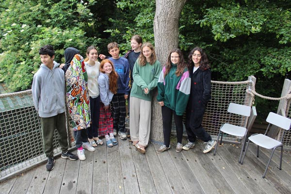 students in the treehouse