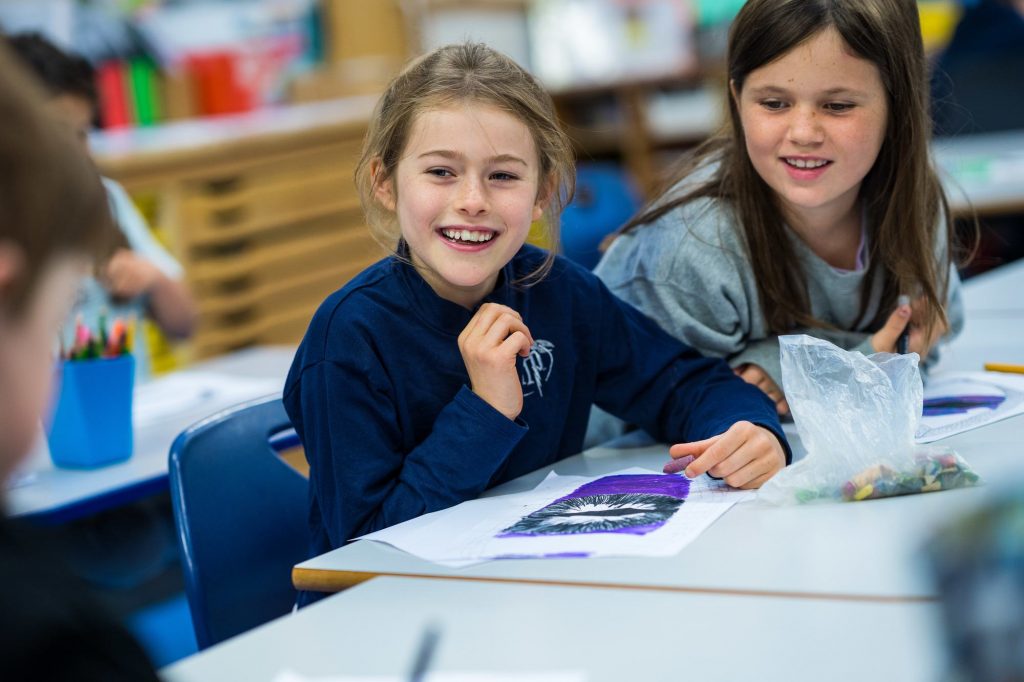 Year 4 student at desk