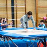 Upper School PE lesson - trampolining
