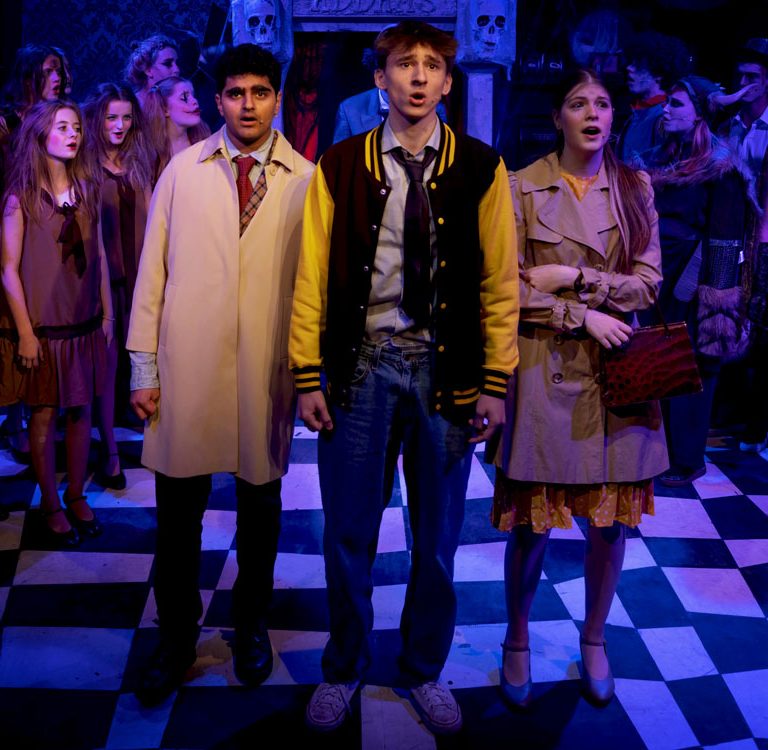 The Addams Family King Alfred School Upper School production students singing