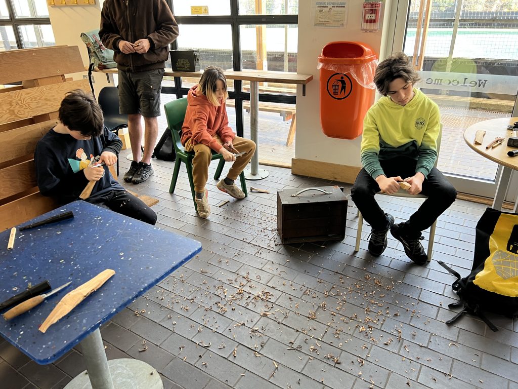 children spoon whittling