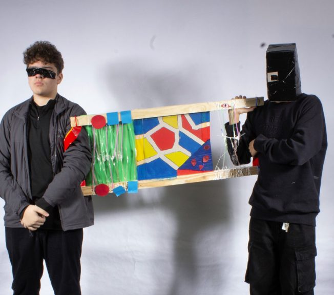 students wearing abstract fashion