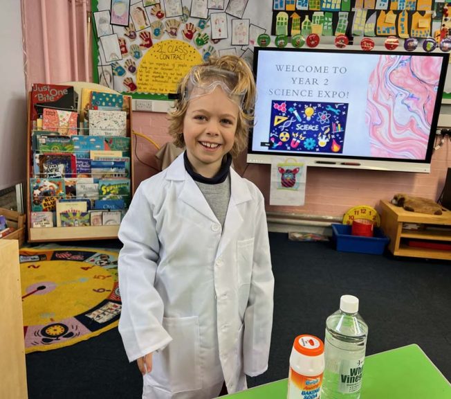 Lower school student taking part in Science Expo