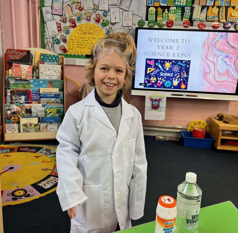 Lower school student taking part in Science Expo