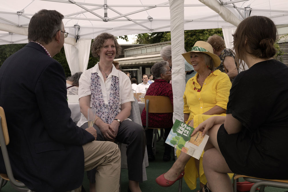 Fenella Dernies, great great great niece of Millicent Fawcett (who opened The King Alfred School), with Kara Conti President of The King Alfred School Society