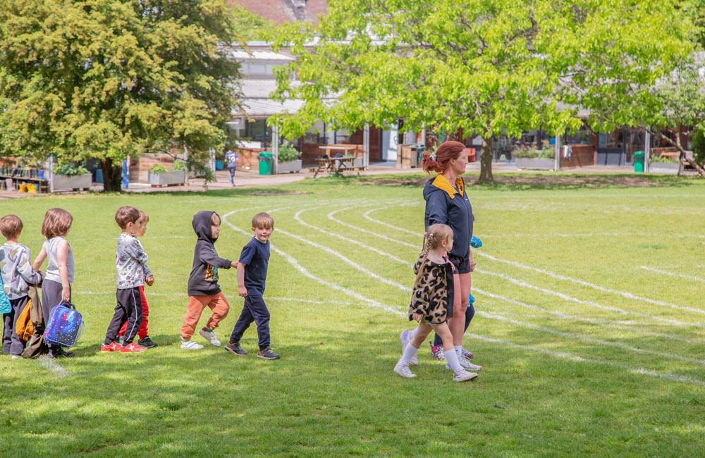 students outdoors