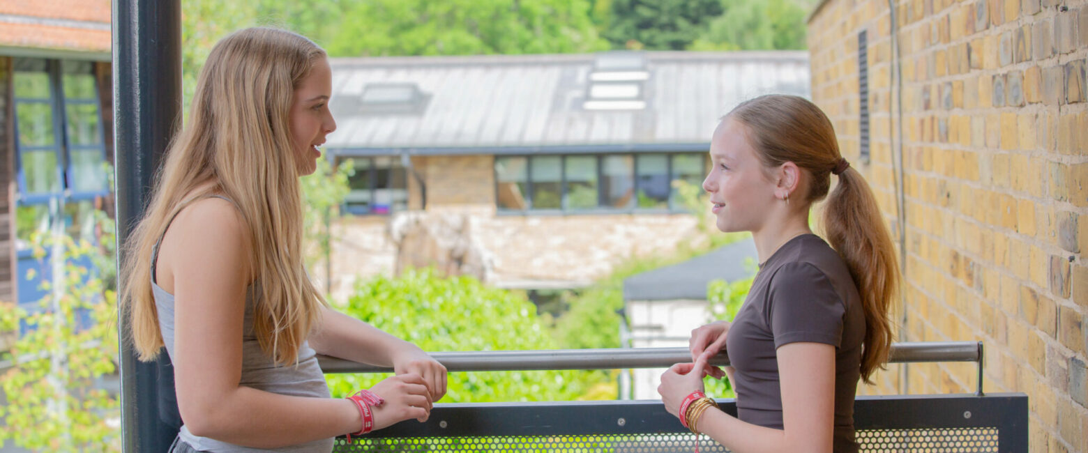 students chatting