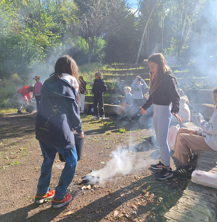 students at The King Alfred School learn to light camp fires