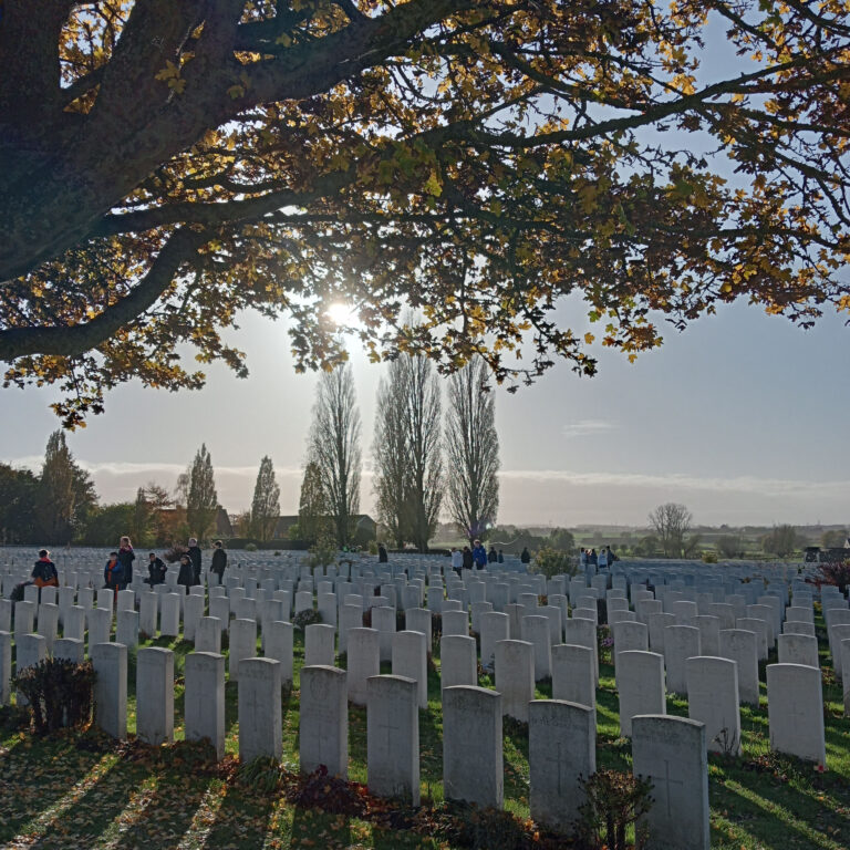 Sunset over Tyne Cot cemetery